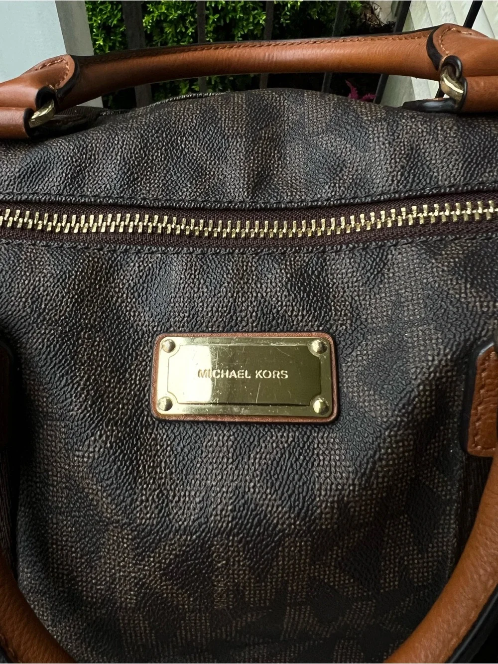 Michael Kors Dark Brown Monogram Weekend Duffle bag